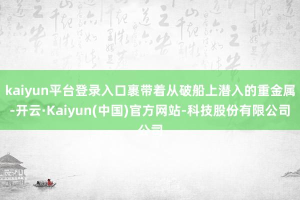 kaiyun平台登录入口裹带着从破船上潜入的重金属-开云·Kaiyun(中国)官方网站-科技股份有限公司