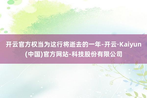 开云官方权当为这行将逝去的一年-开云·Kaiyun(中国)官方网站-科技股份有限公司