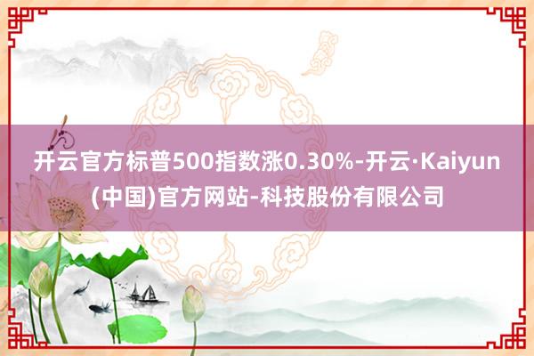 开云官方标普500指数涨0.30%-开云·Kaiyun(中国)官方网站-科技股份有限公司