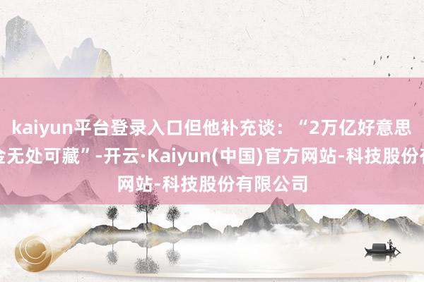 kaiyun平台登录入口但他补充谈：“2万亿好意思元的资金无处可藏”-开云·Kaiyun(中国)官方网站-科技股份有限公司