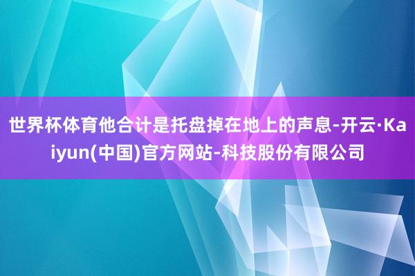 世界杯体育他合计是托盘掉在地上的声息-开云·Kaiyun(中国)官方网站-科技股份有限公司