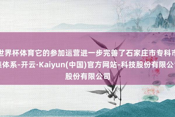 世界杯体育它的参加运营进一步完善了石家庄市专科市集体系-开云·Kaiyun(中国)官方网站-科技股份有限公司