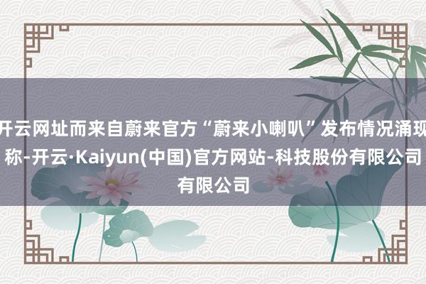 开云网址而来自蔚来官方“蔚来小喇叭”发布情况涌现称-开云·Kaiyun(中国)官方网站-科技股份有限公司