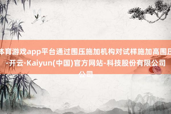 体育游戏app平台通过围压施加机构对试样施加高围压-开云·Kaiyun(中国)官方网站-科技股份有限公司