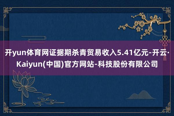 开yun体育网证据期杀青贸易收入5.41亿元-开云·Kaiyun(中国)官方网站-科技股份有限公司