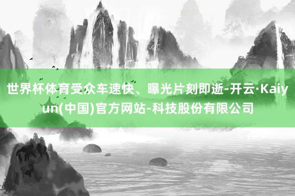 世界杯体育受众车速快、曝光片刻即逝-开云·Kaiyun(中国)官方网站-科技股份有限公司